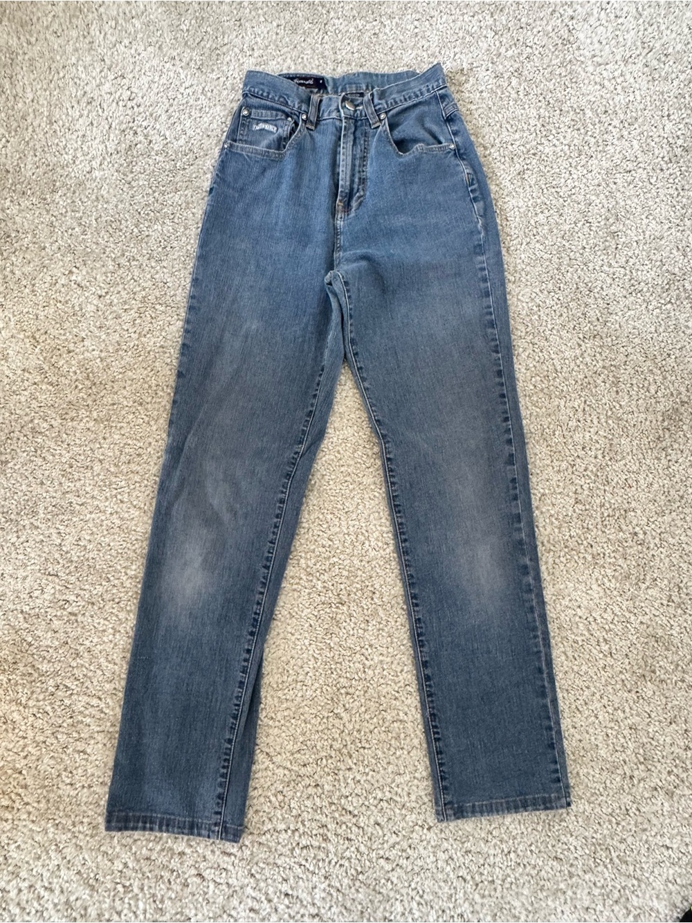 Faconnable Women's Straight Leg Jeans in Washed Blue